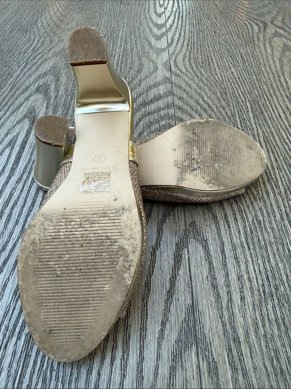 Dream Pairs Metallic Gold Open-Toe Slingback Heels